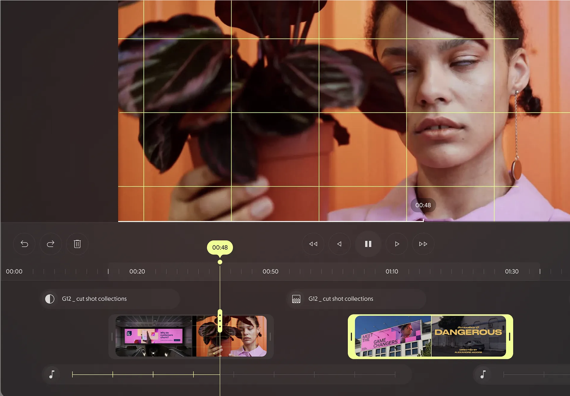 Reference: clip selection timeline
